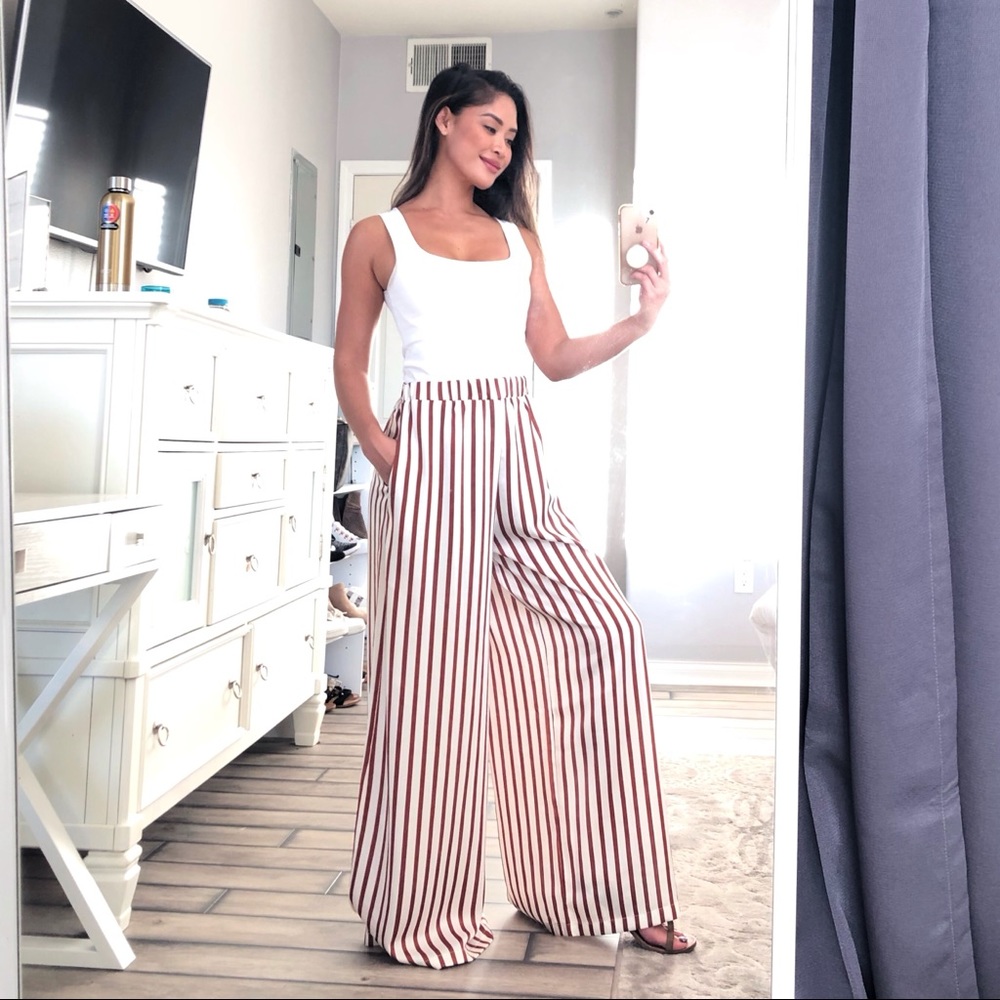 Super Lengthening High Waisted Wide-leg Trousers